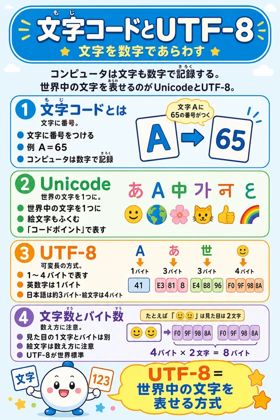 文字コードとUTF-8の学習ポスター